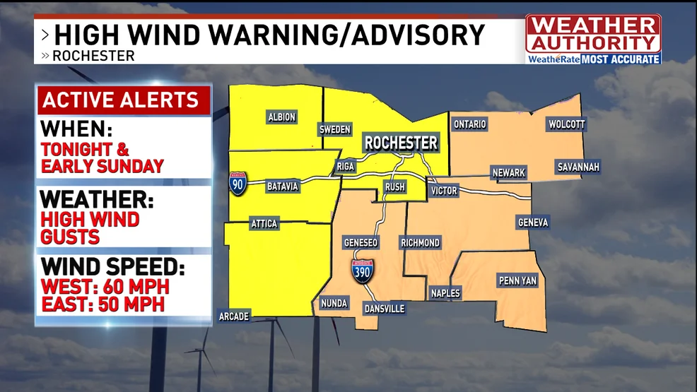 Power outages and weather alerts as high winds hit Northeastern US.