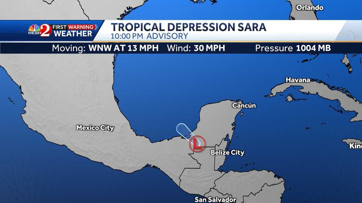 Featured image for Tropical Depression Sara Threatens Southeast with Heavy Rainfall