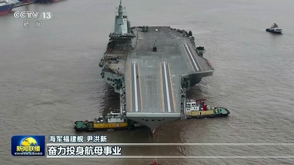 Featured image for "China Showcases Advanced Features of Its Nearly Completed Fujian Aircraft Carrier"