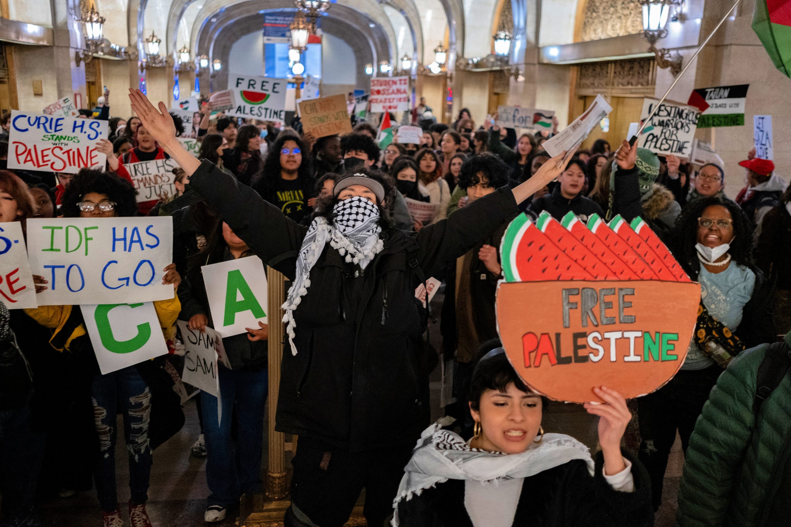Featured image for "Chicago City Hall Faces Divisions as CPS Students Rally for Solidarity with Palestine"