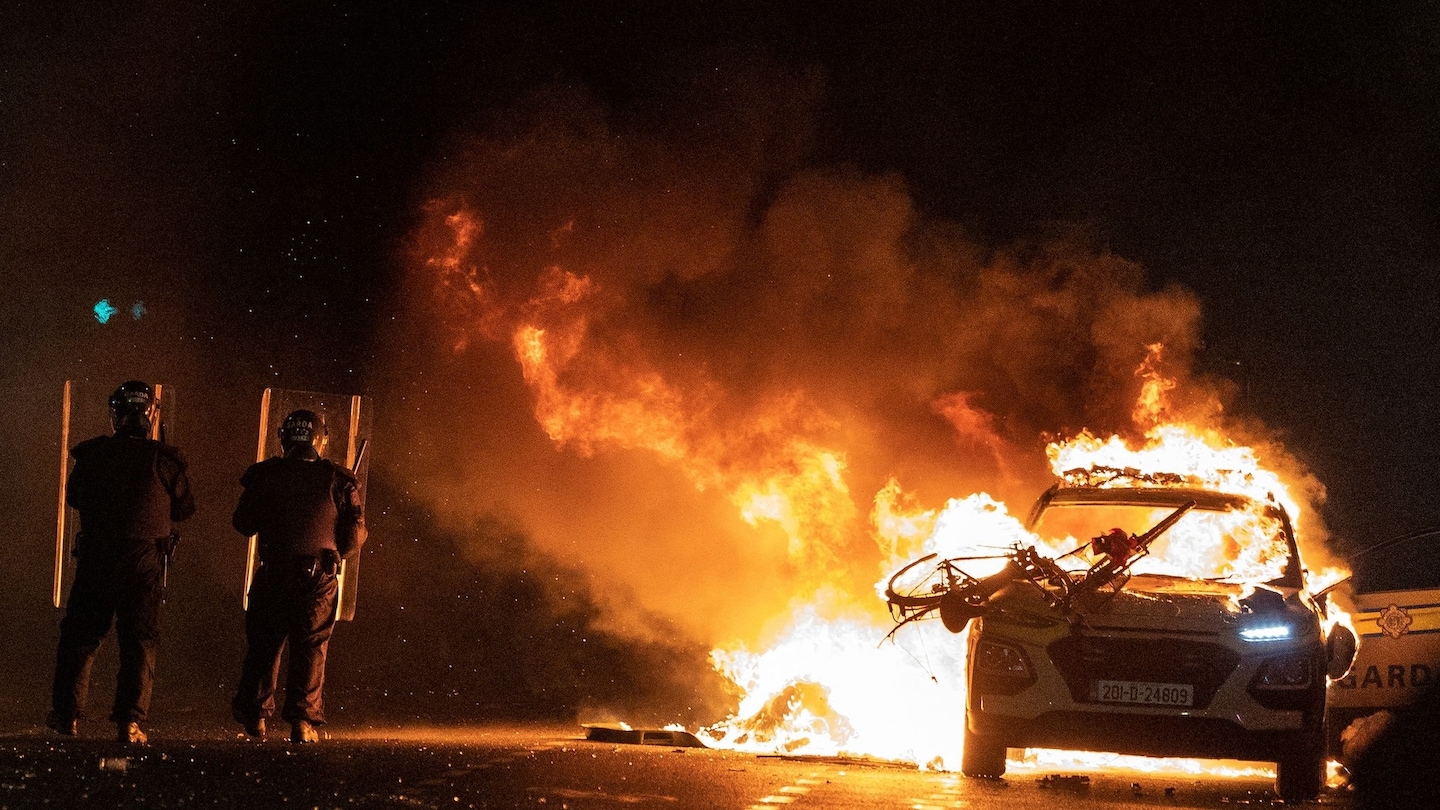 "Violent Unrest Grips Dublin Following Stabbing Incident"