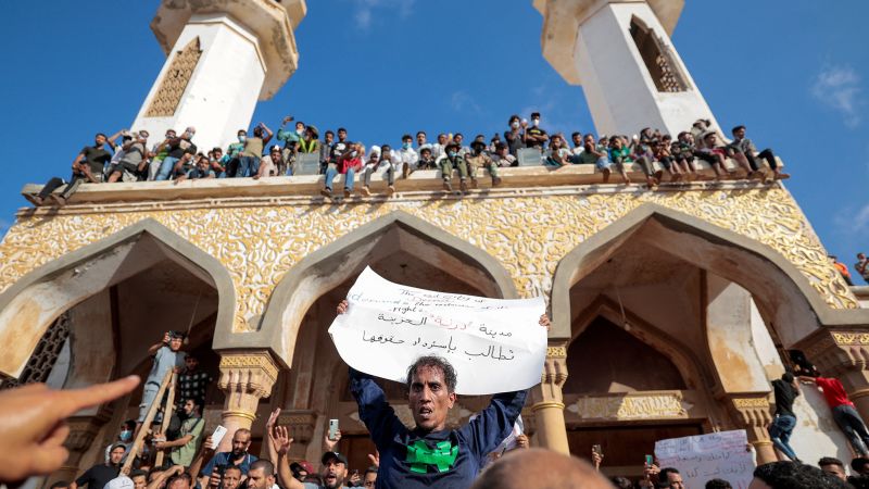 Featured image for "Protests Erupt in Flood-Ravaged Derna Over Climate Change Impact"
