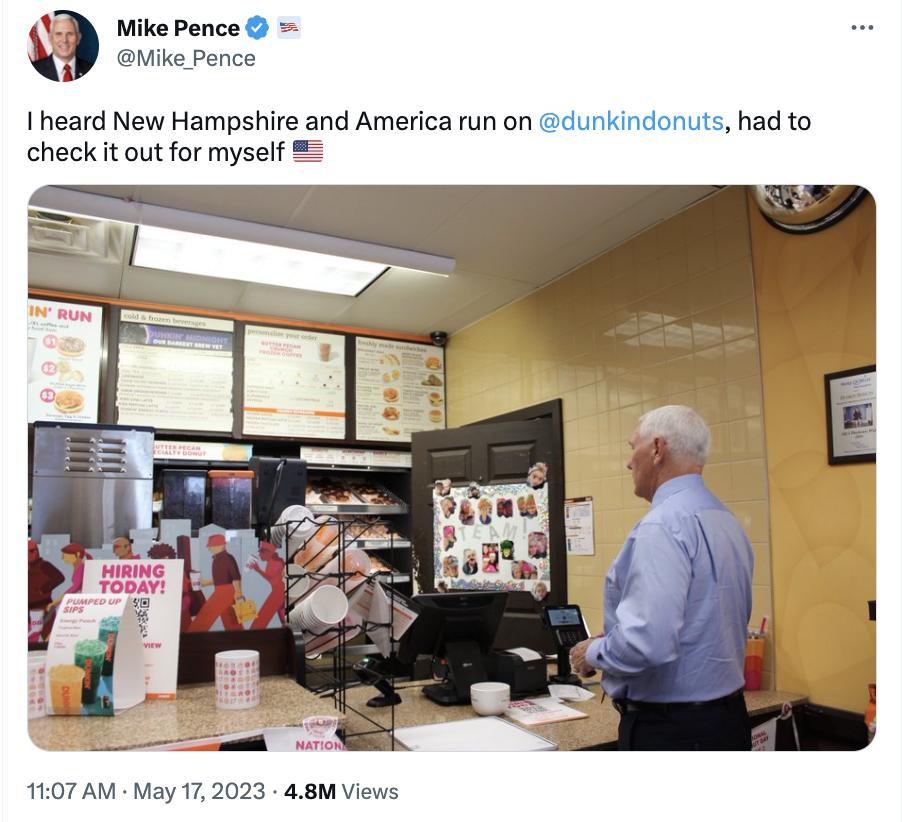 "Mike Pence's Presidential Ambitions and Memes at Dunkin'"