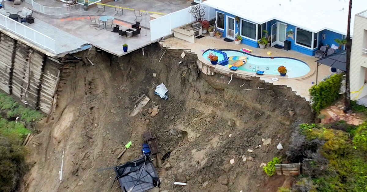 San Clemente Landslide: Dramatic Drone Photos Show Homes Teetering on Edge.