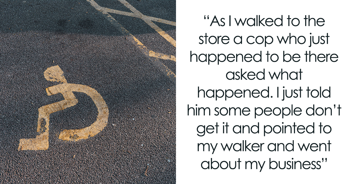 Man who yells at handicapped parking user gets instant karma from cop.