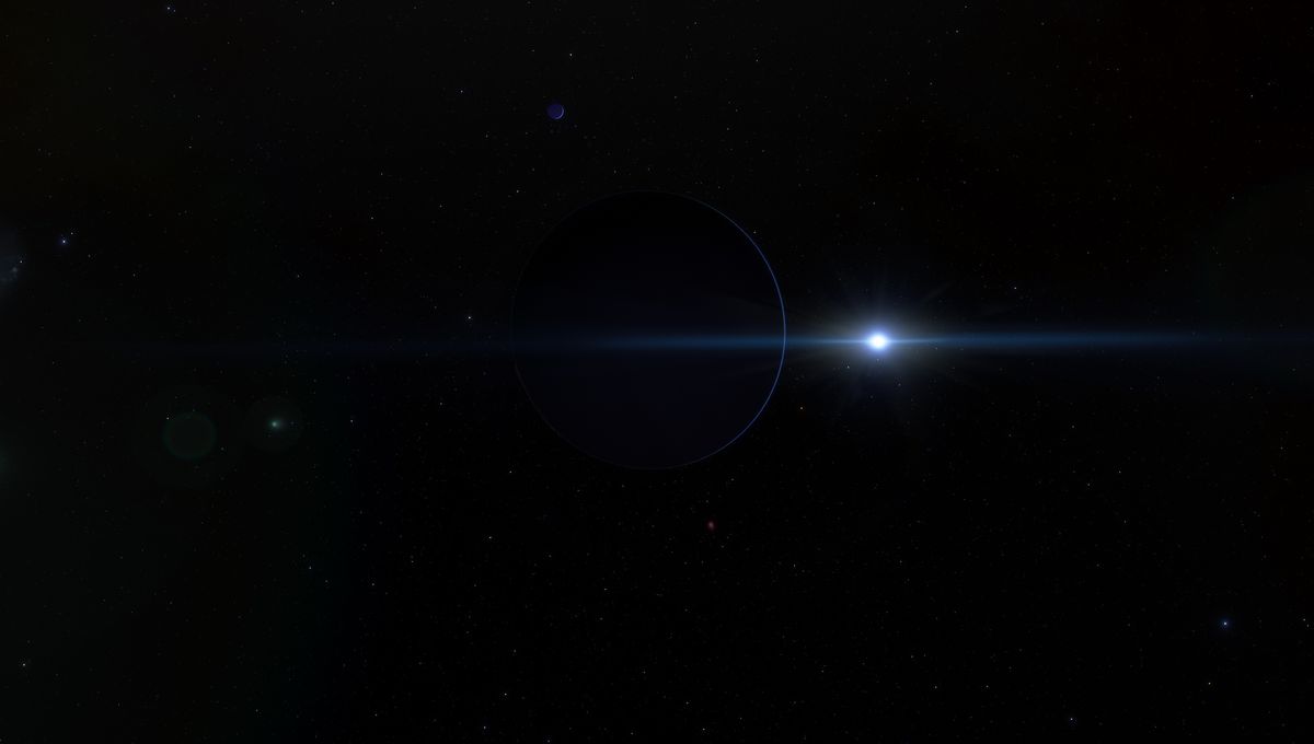 Supernova-Bound Star Hosts Scaled-Up Solar System