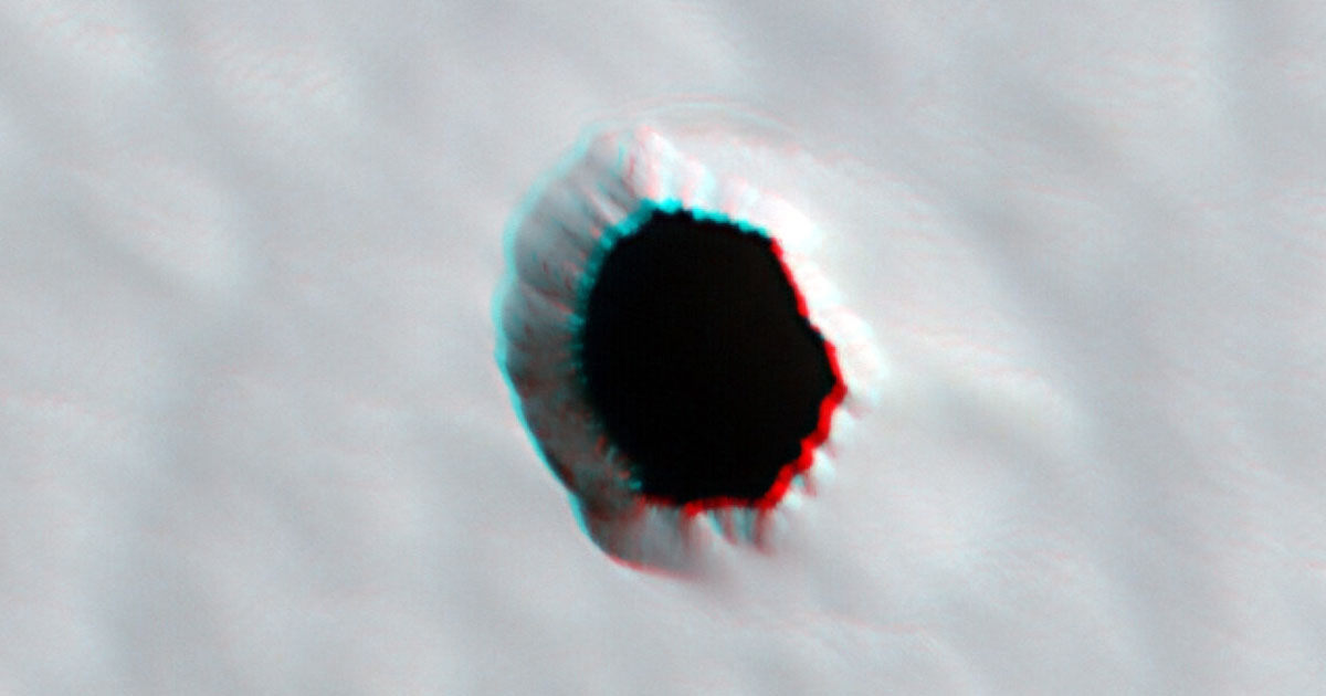 Featured image for "Mysterious Circular Pit on Mars Sparks Scientific Curiosity"