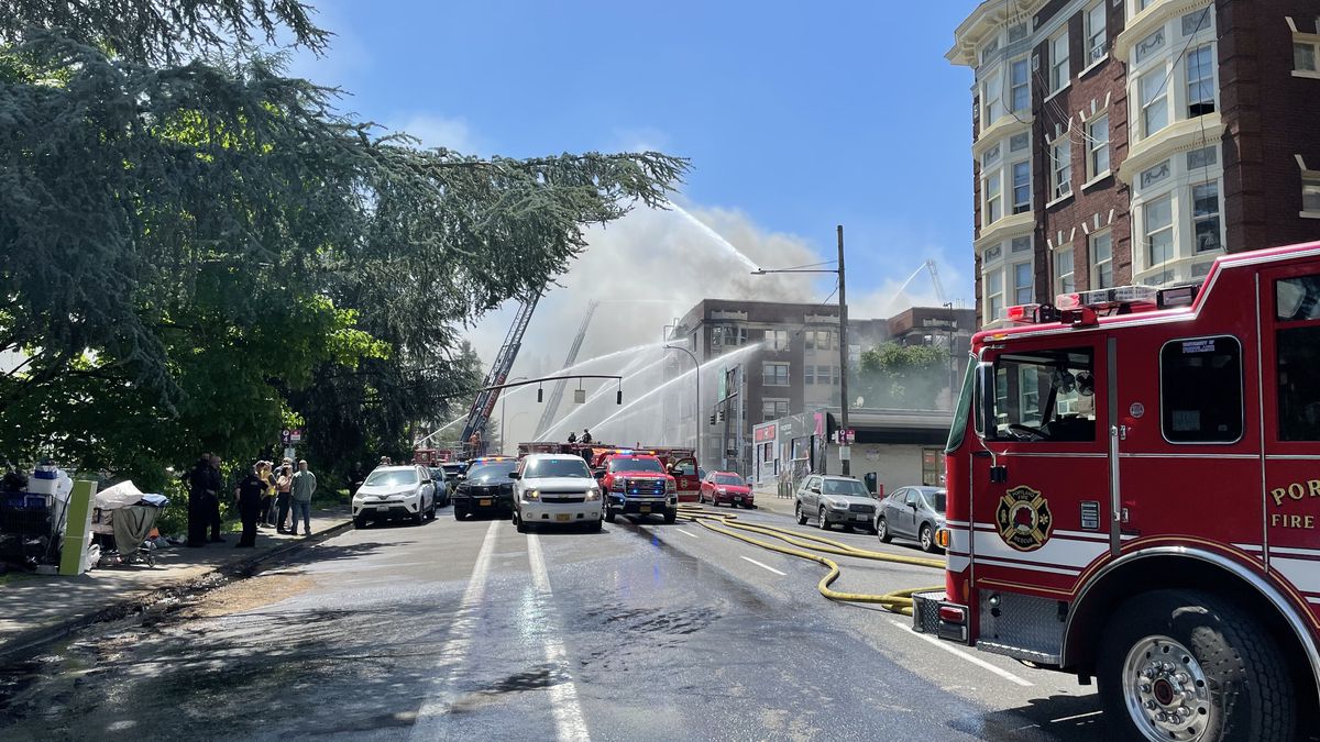 Massive apartment fire in downtown Portland contained by heroic crews.