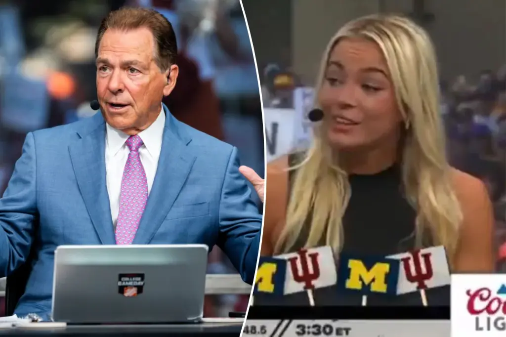 Featured image for Livvy Dunne and Nick Saban's College GameDay Antics Highlight Alabama-LSU Showdown