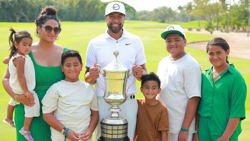Tony Finau's Heartwarming Post-Win Moment with Sons at Night Par-3 Course.