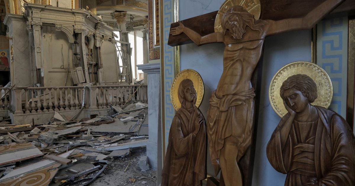 Russian Strikes Damage Historic Ukrainian Cathedral in Odesa