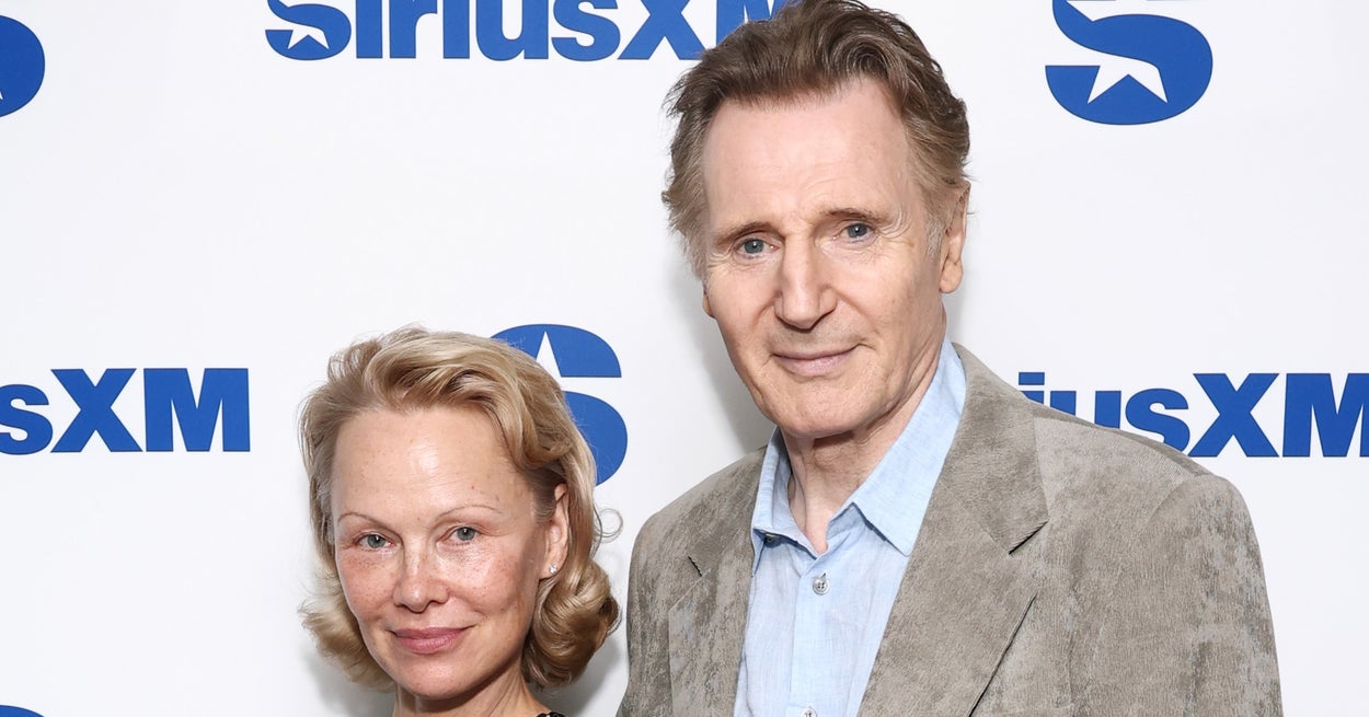 Featured image for Pamela Anderson Denies Faking Romance with Liam Neeson