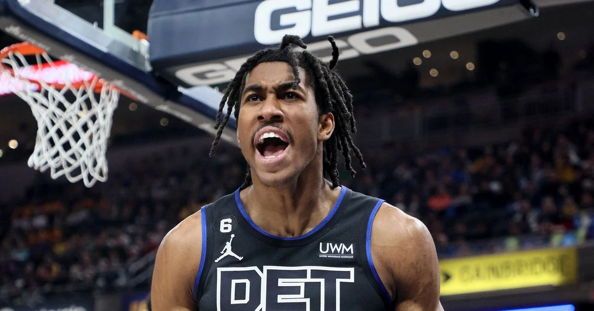 Pistons end losing streak with 122-115 win over Pacers.