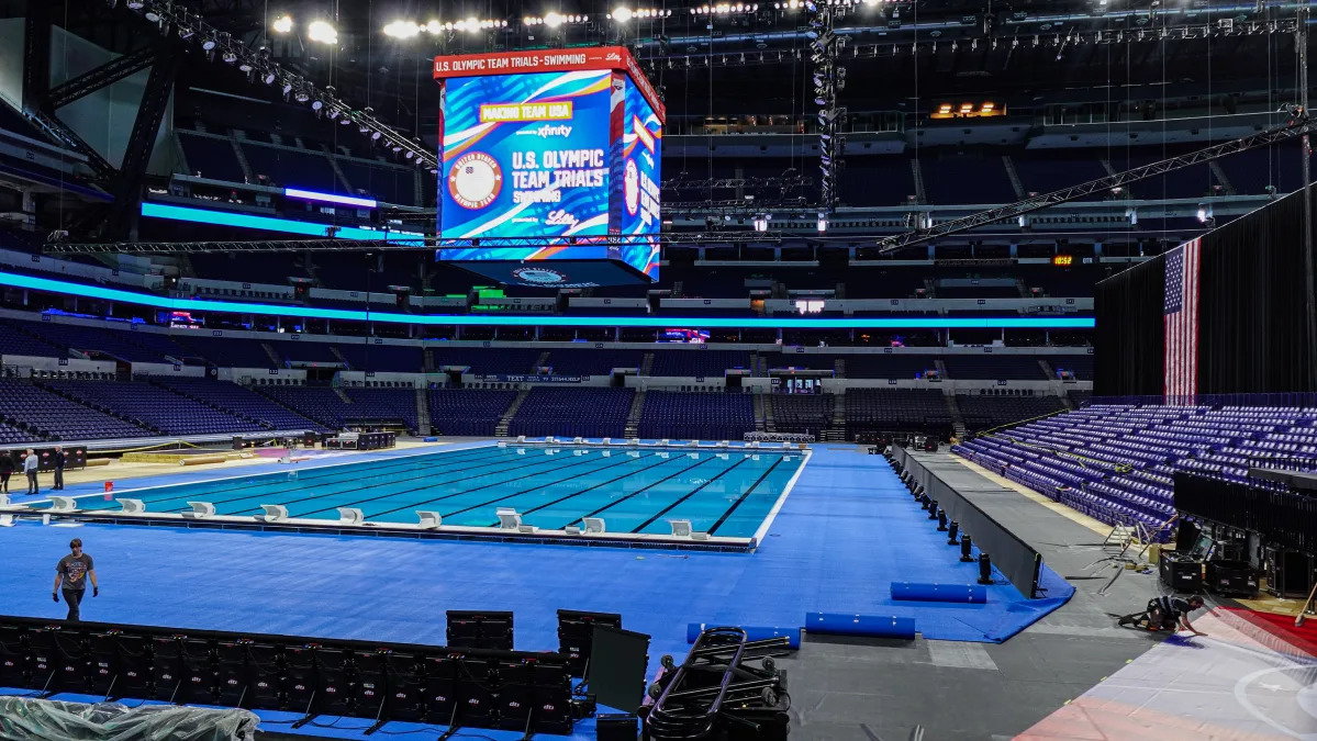 Featured image for Lucas Oil Stadium Transforms for 2024 Olympic Swim Trials