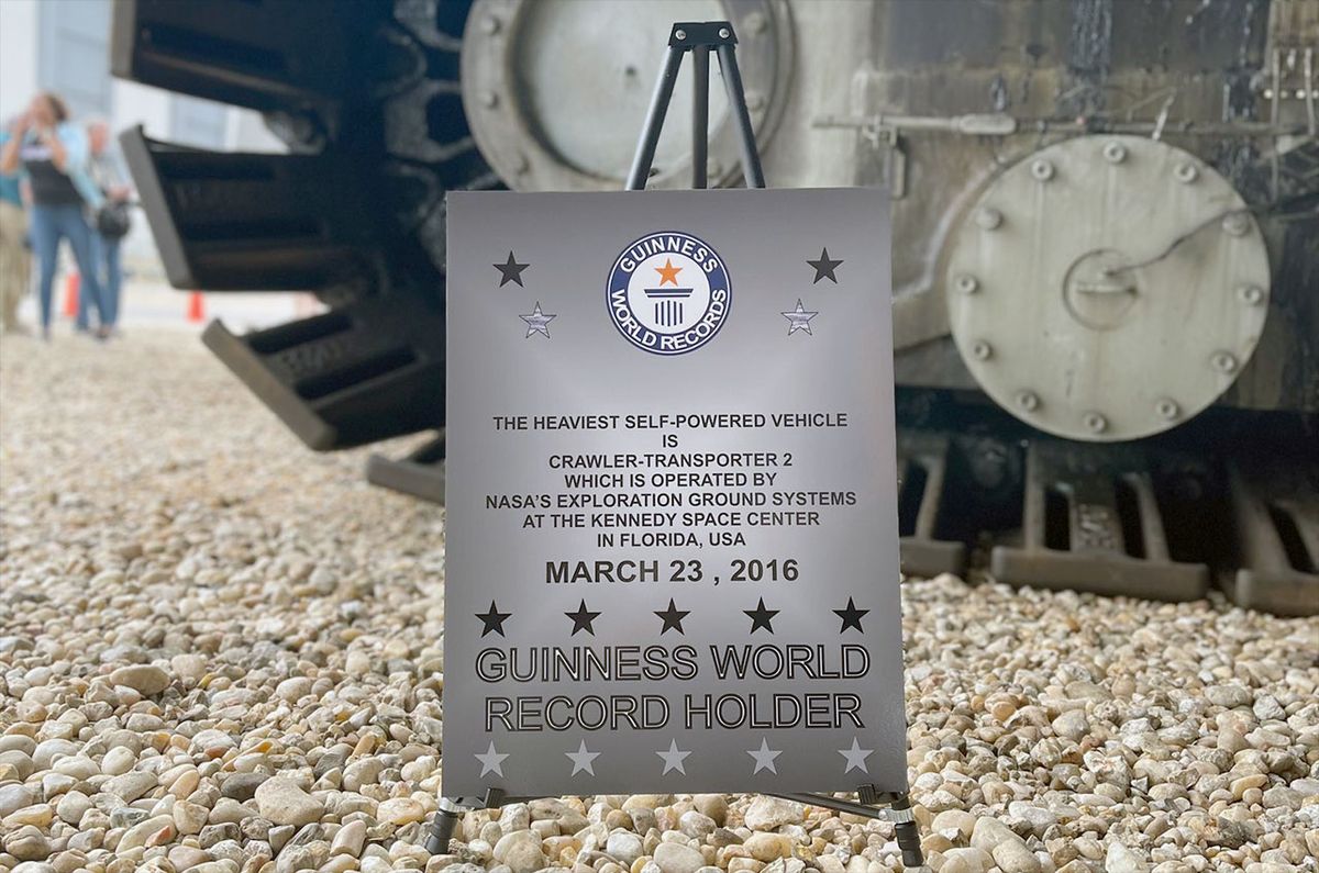 NASA's Upgraded Crawler-Transporter Sets Guinness World Record for Heaviest Propelled Vehicle.