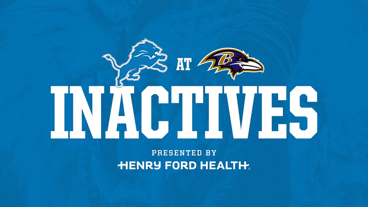 Featured image for Lions vs. Ravens Week 3 Inactives and Injury Updates