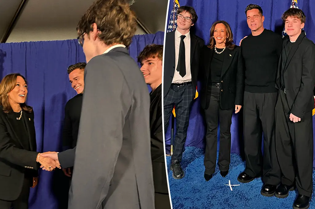Featured image for Ricky Martin's Twins Meet Kamala Harris Ahead of 2024 Election