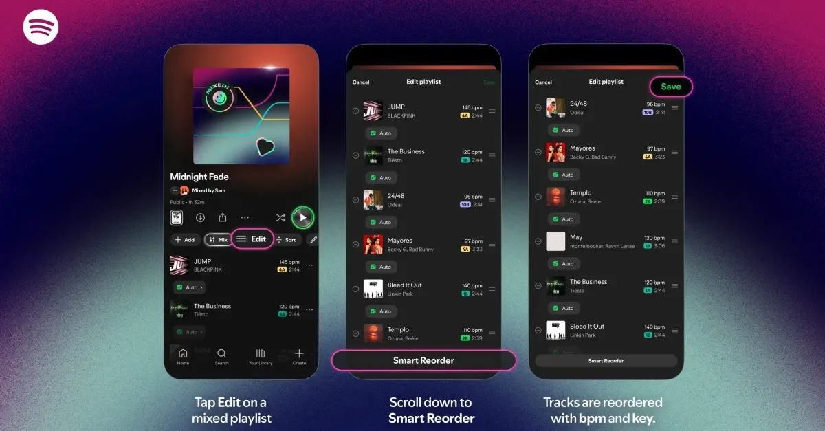 Spotify’s Smart Reorder turns your playlists into a DJ mix