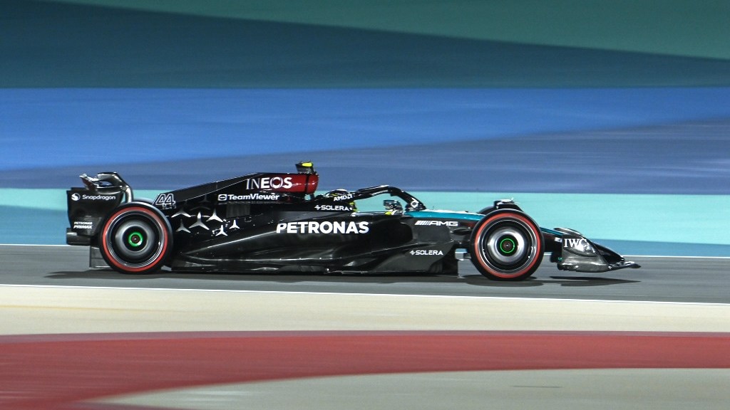 "Hamilton and Mercedes Dominate Bahrain GP Practice Sessions"