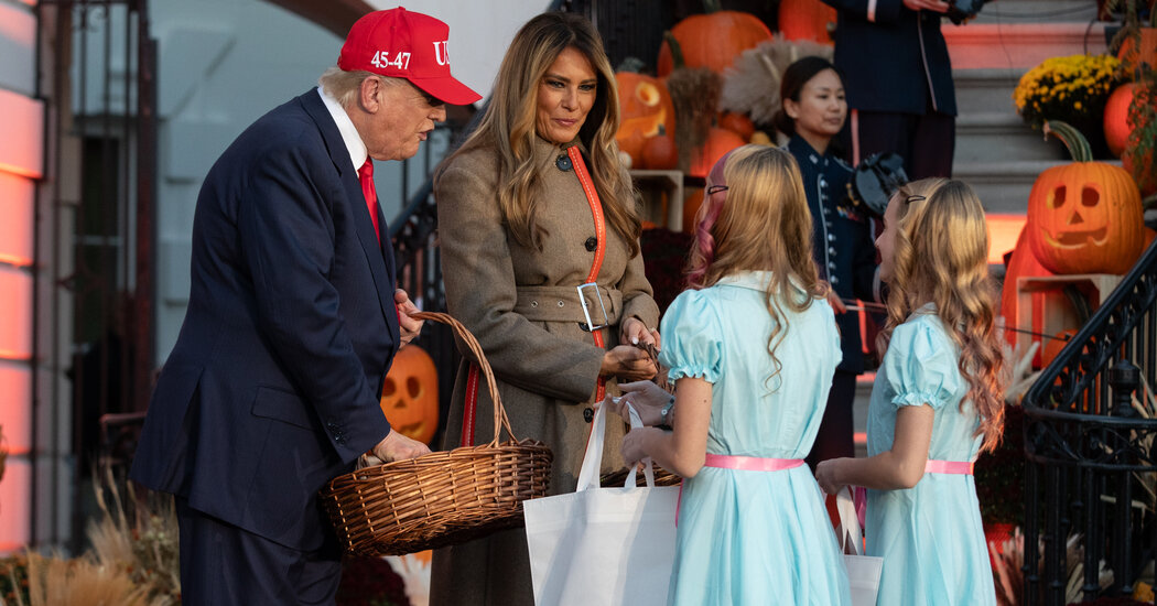 Featured image for Donald and Melania Trump Celebrate Halloween as Themselves at White House Event