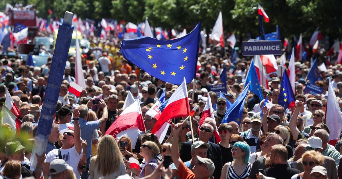 Polish Opposition Protests Against Government Policies and Russian Influence Law.