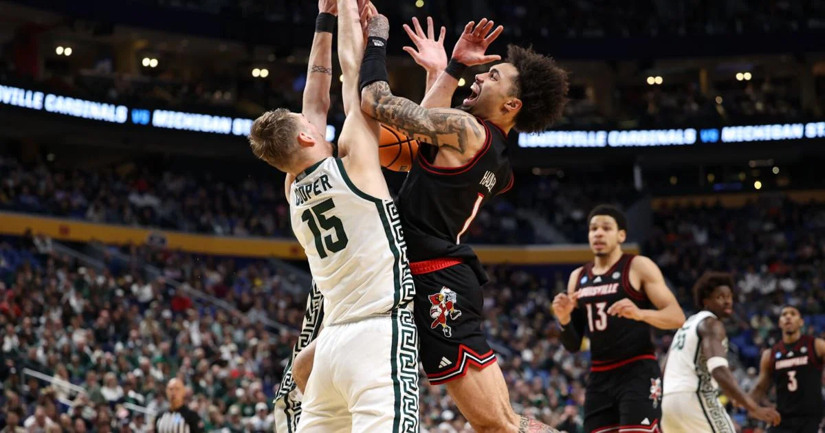 Spartans pull away as MSU beats Louisville 77-69 in NCAA clash