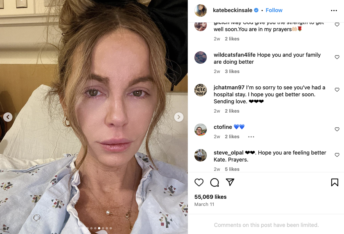 Featured image for Kate Beckinsale's Easter Hospital Posts Spark Concern