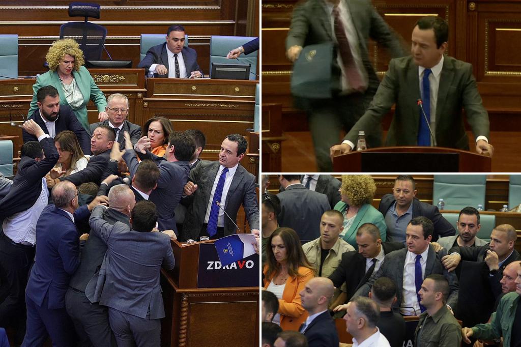"Lawmaker's Water Attack Sparks Chaos in Kosovo Parliament"