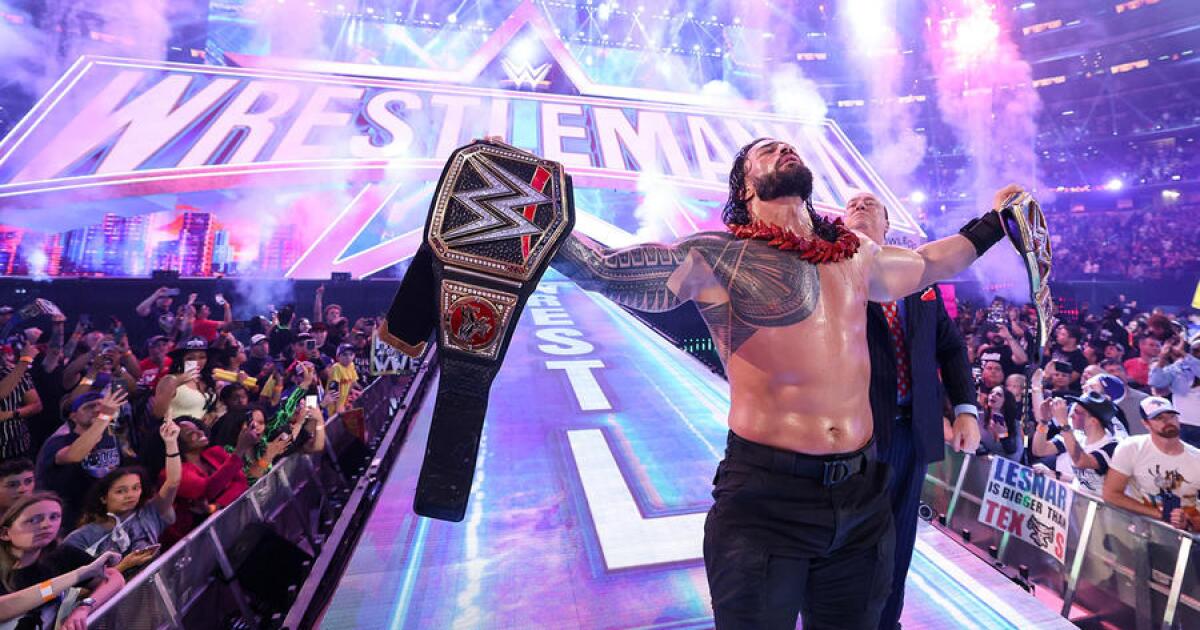Roman Reigns' WrestleMania journey: From leukemia to Hollywood and a potential match with The Rock.