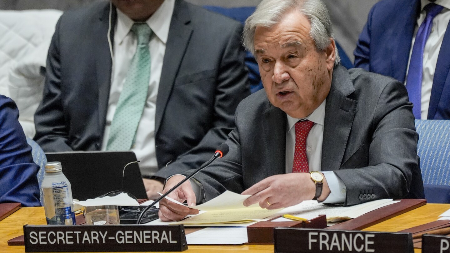 UN Chief Condemns Israel's Rejection of Two-State Solution and Urges Aid for Gaza