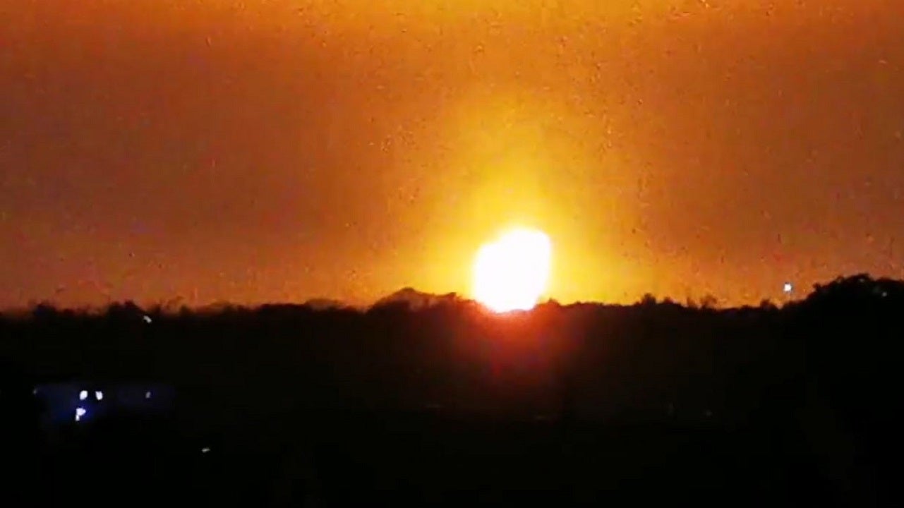 "Massive Fireball and Explosion Rock Oxfordshire Skyline"