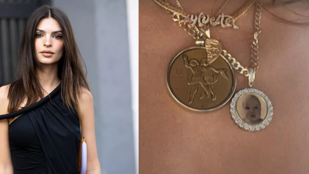 Emily Ratajkowski Flaunts Diamond Necklace Featuring Son's Face