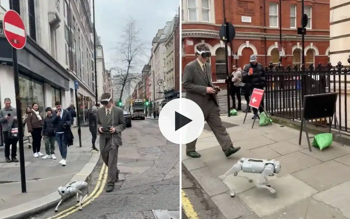 "Londoners Amazed as Vision Pro-Clad Man Controls Robodog, Echoing 'The Simpsons' Prediction"