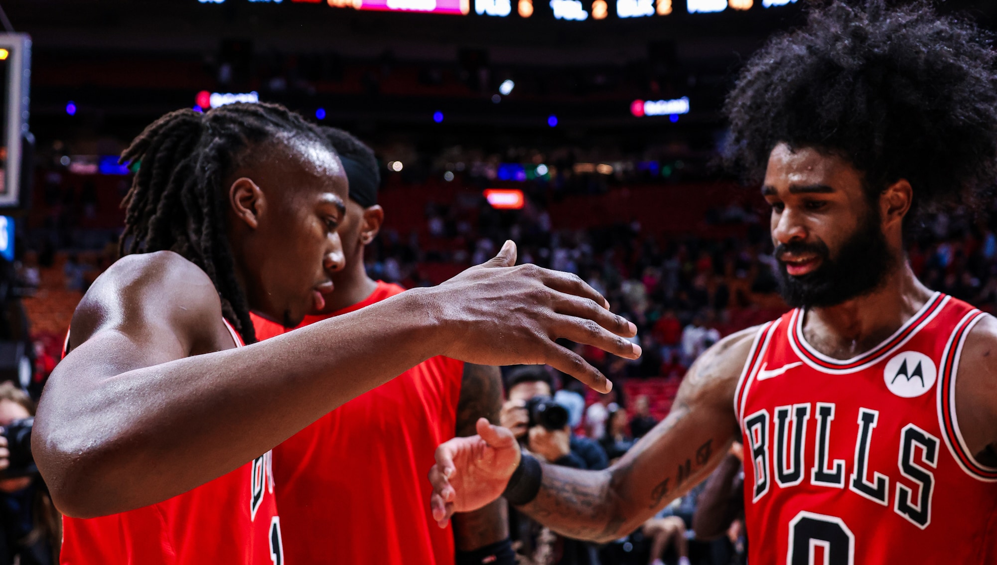 Featured image for "Bulls' White and Dosunmu lead victorious charge against Heat in Miami"
