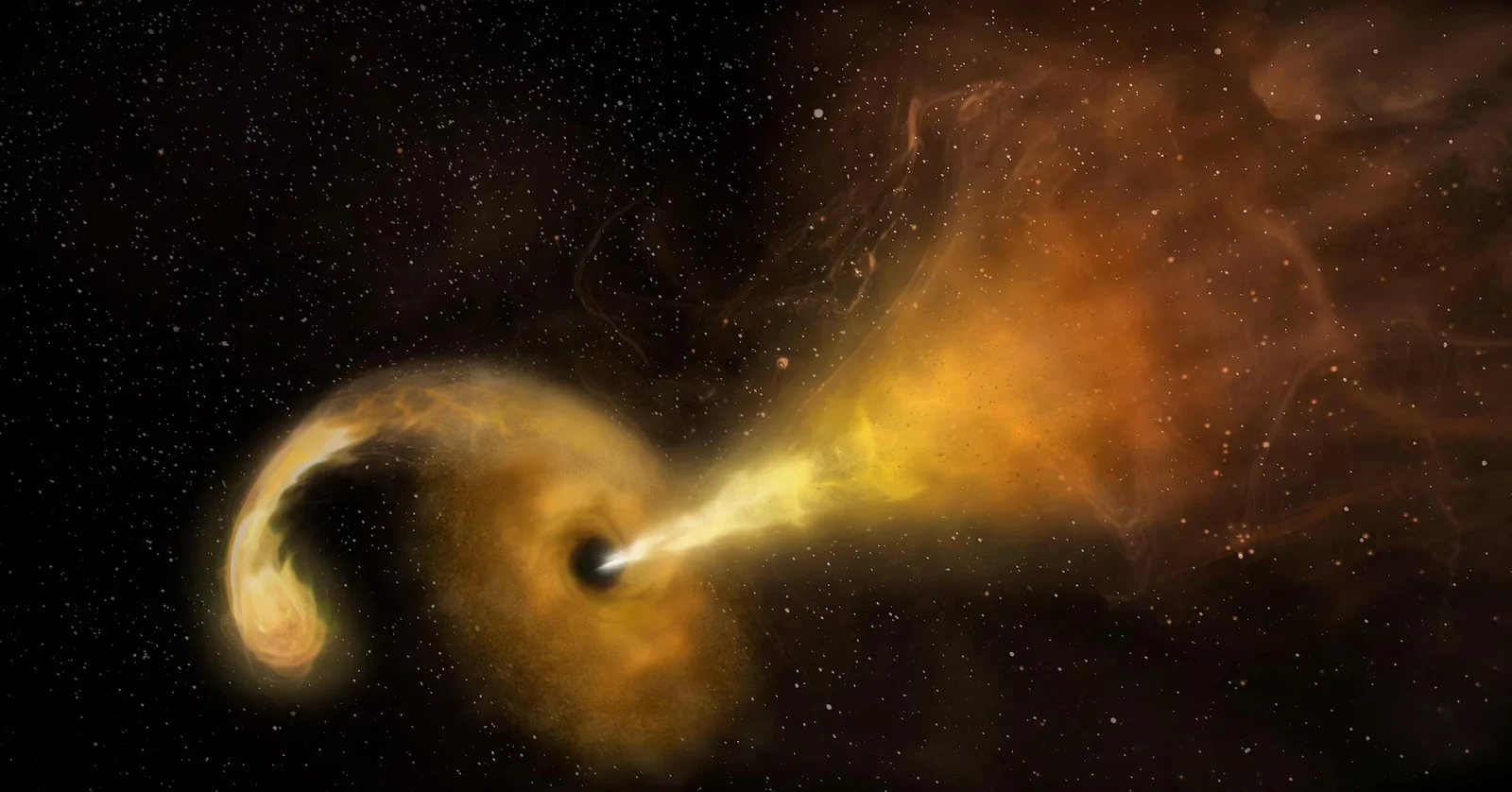 Six-year cosmic jet from star-eating black hole defies expectations