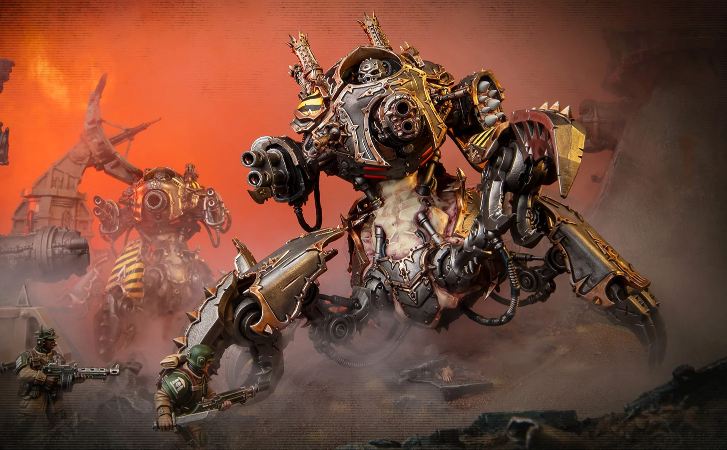 Iron Warriors unleash a six-legged Defiler, stomping into Warhammer 40,000 battle