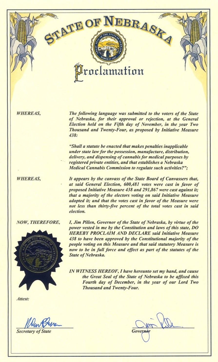Featured image for Nebraska Legalizes Medical Marijuana with Governor's Signature