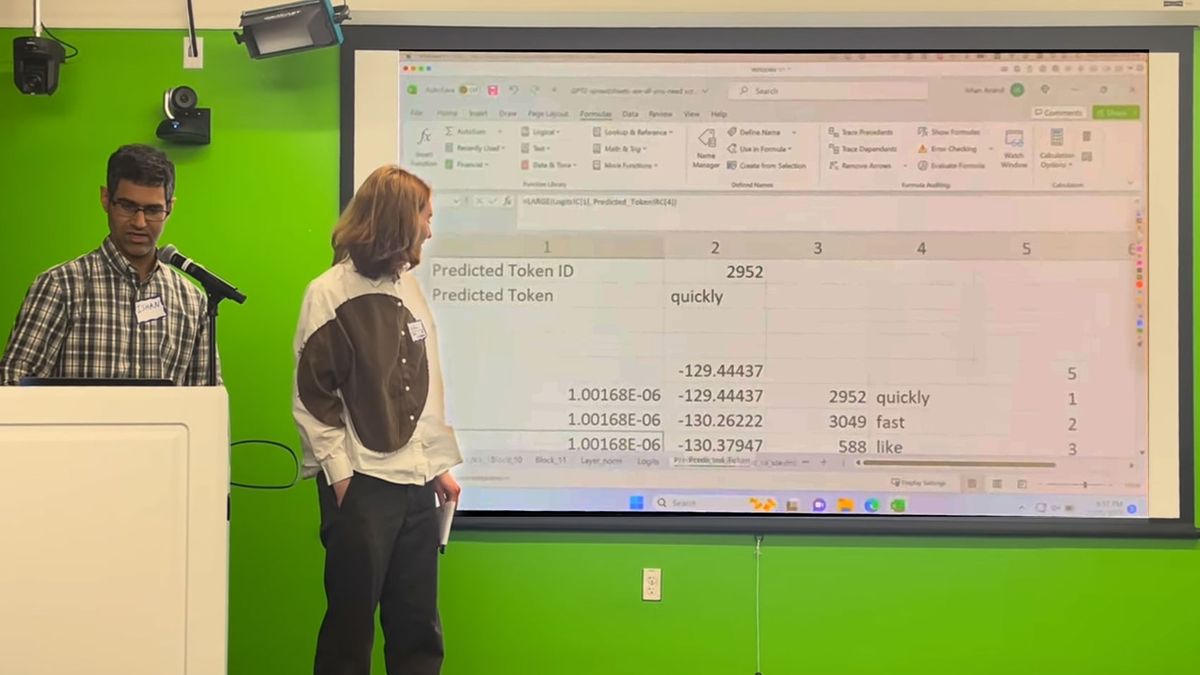 Featured image for "Downloadable GPT-2 LLM Runs Inside 1.25GB Excel Sheet on GitHub"