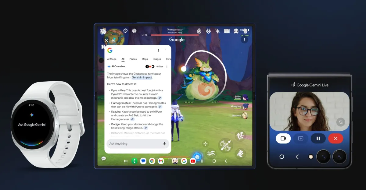 Featured image for Google Enhances Wear OS and Galaxy Z Flip 7 with Gemini AI and Gaming Features