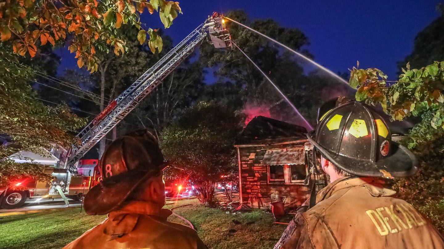 Fire incidents in DeKalb County leave one injured and a house destroyed.