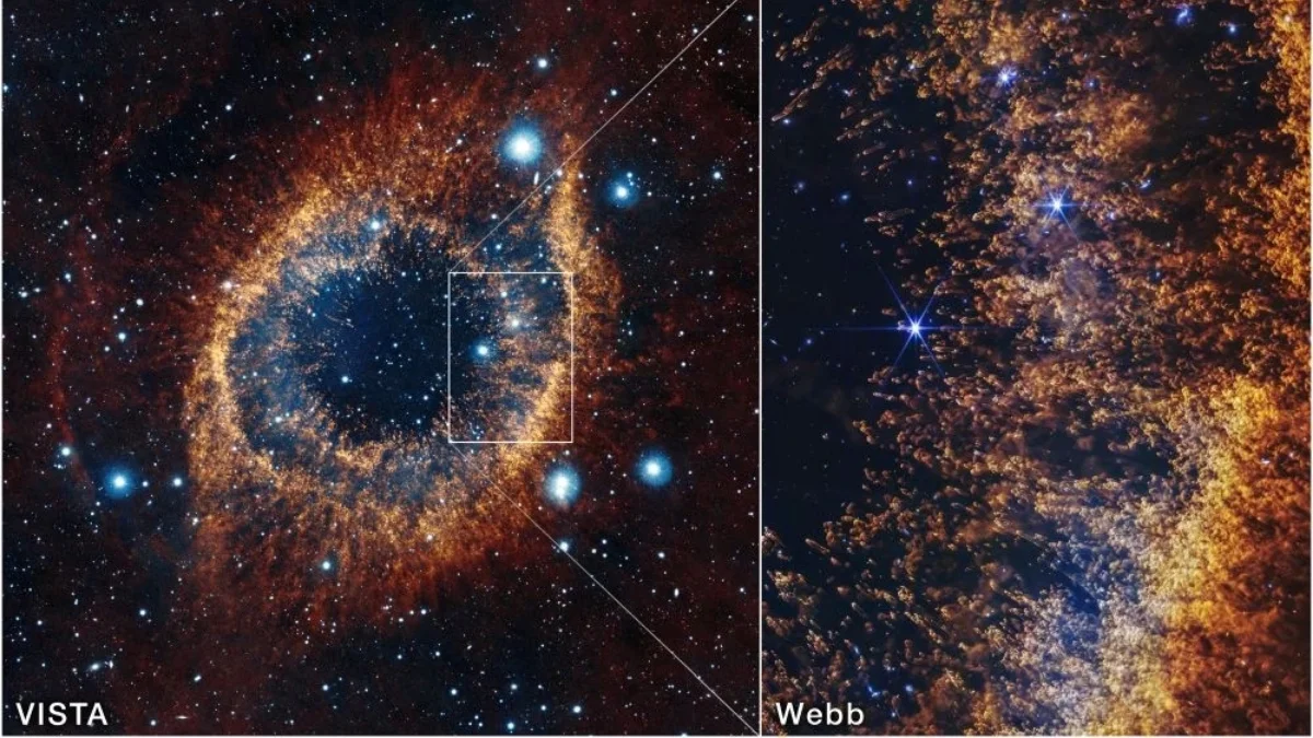 Webb Reveals the Helix Nebula’s Eye and Its Cometary Knots