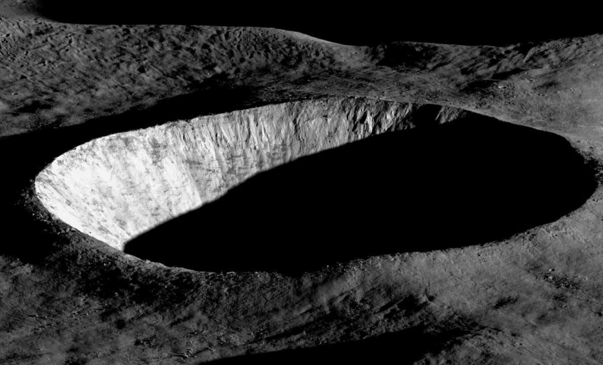 Dawn Lighting Reveals Hidden Lunar Crater in LRO Photo
