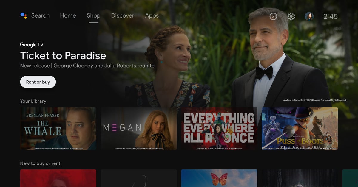 Featured image for Android TV Introduces Shop Tab for Convenient Movie Rentals and Purchases