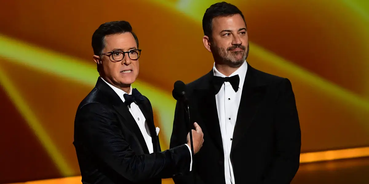Featured image for Kimmel and Colbert React to Show Cancellations and Political Remarks