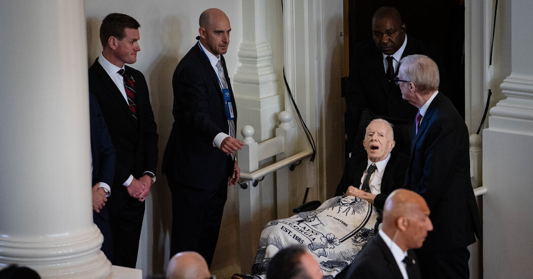 Former President Jimmy Carter Attends Rosalynn's Memorial Service After Leaving Hospice Care