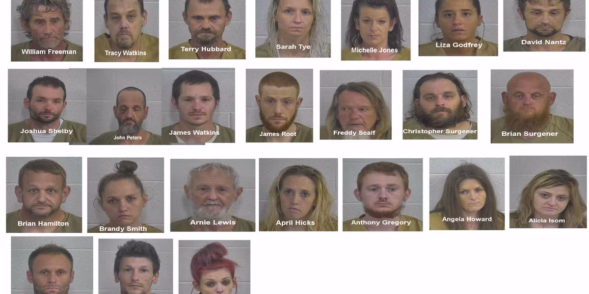 Featured image for 24 arrested in Kentucky drug roundup.
