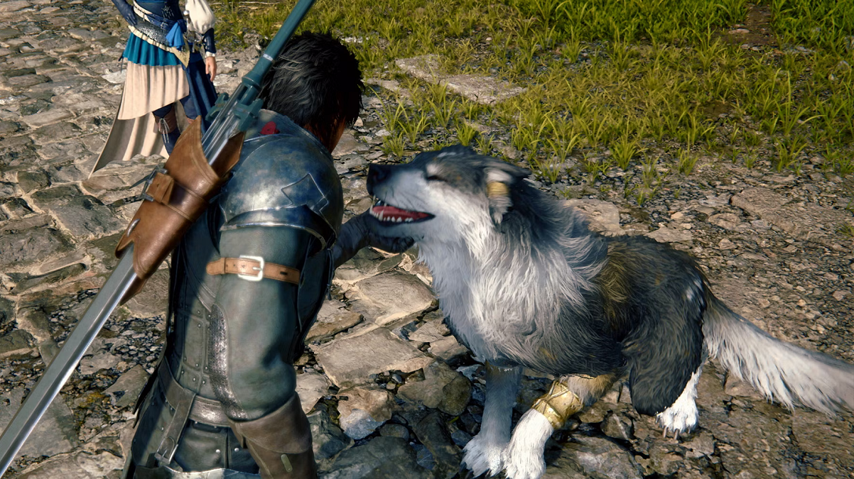 Featured image for "Final Fantasy XVI showcases impressive combat and party dynamics with loyal wolf companion."