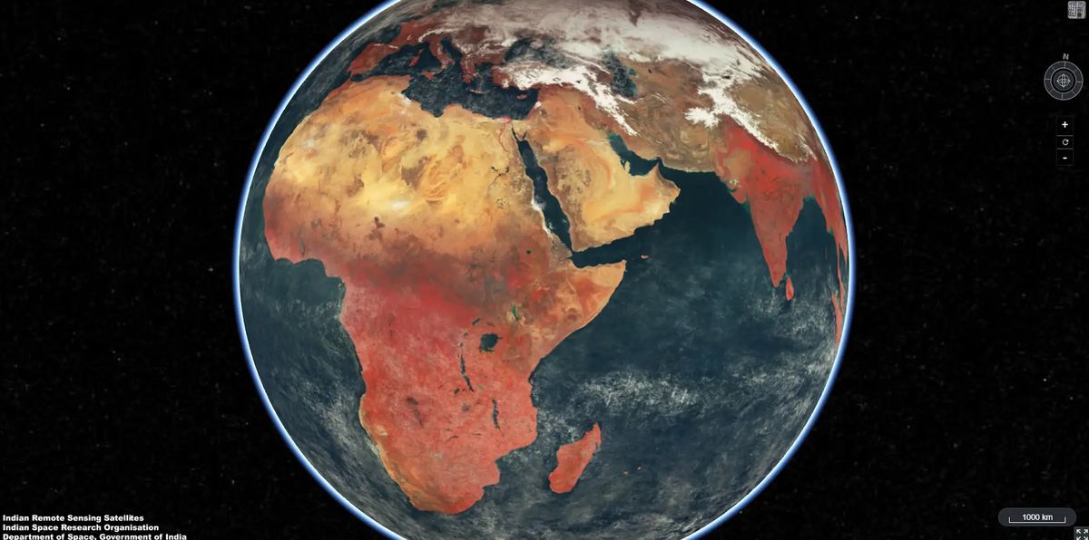 Stunning Earth Photo Captured by Indian Ocean Satellite.