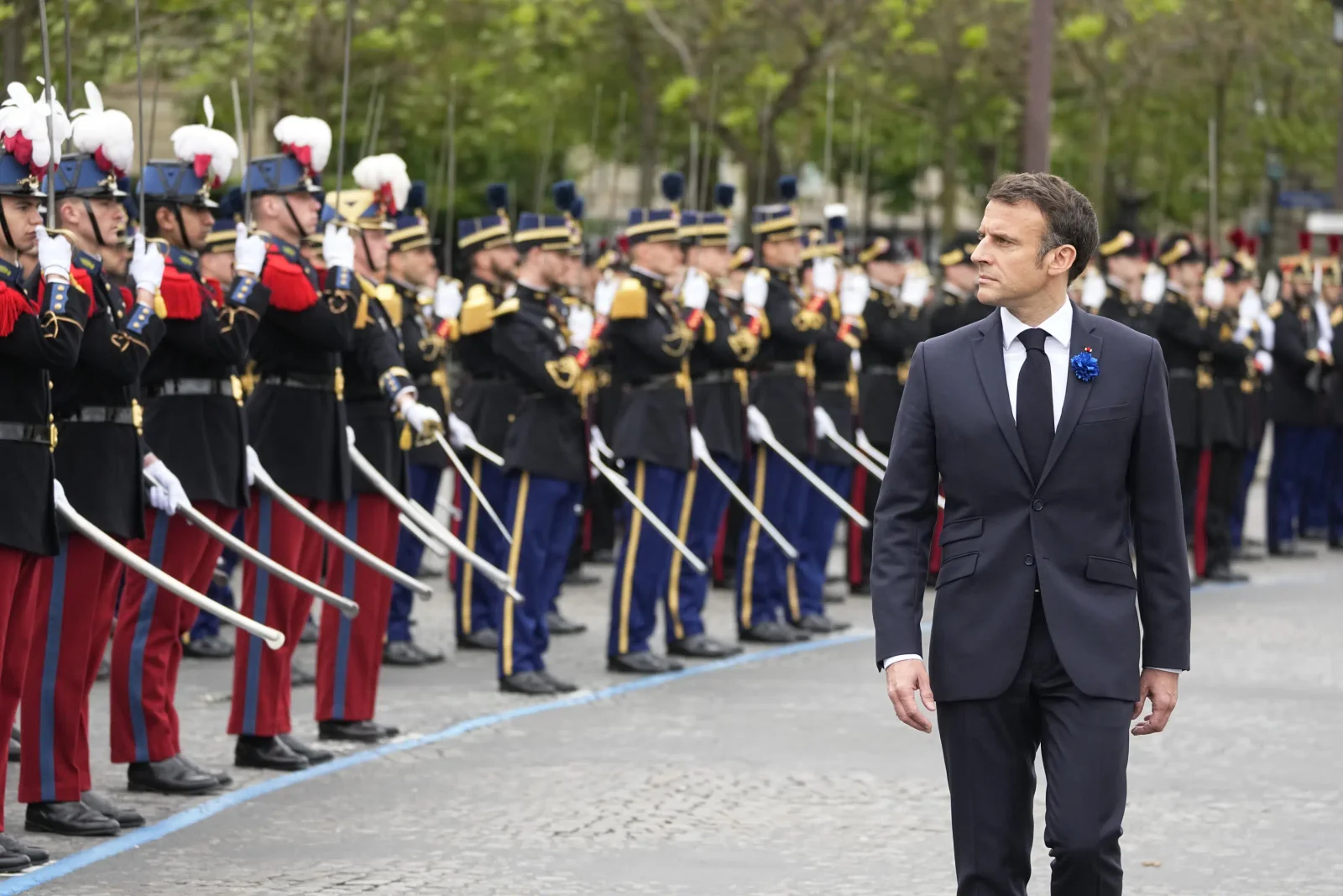 Macron commemorates end of WWII in Europe.