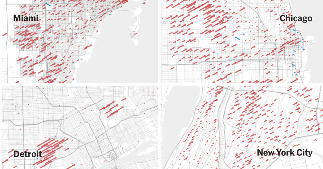 Mapping Democratic Vote Declines in Key Urban Areas